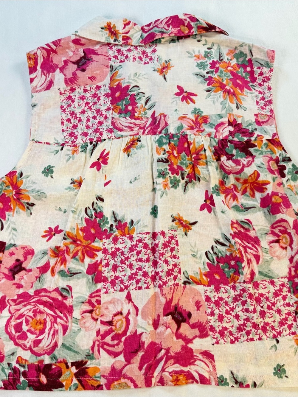 Haute Hippie Linen Floral Patchwork Matching Set Size Medium EUC - Picture 10 of 15